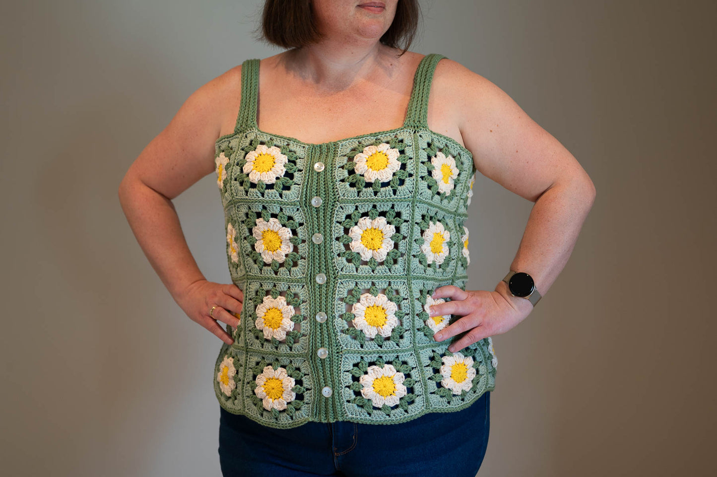 Granny Square Tank Top Crochet Pattern