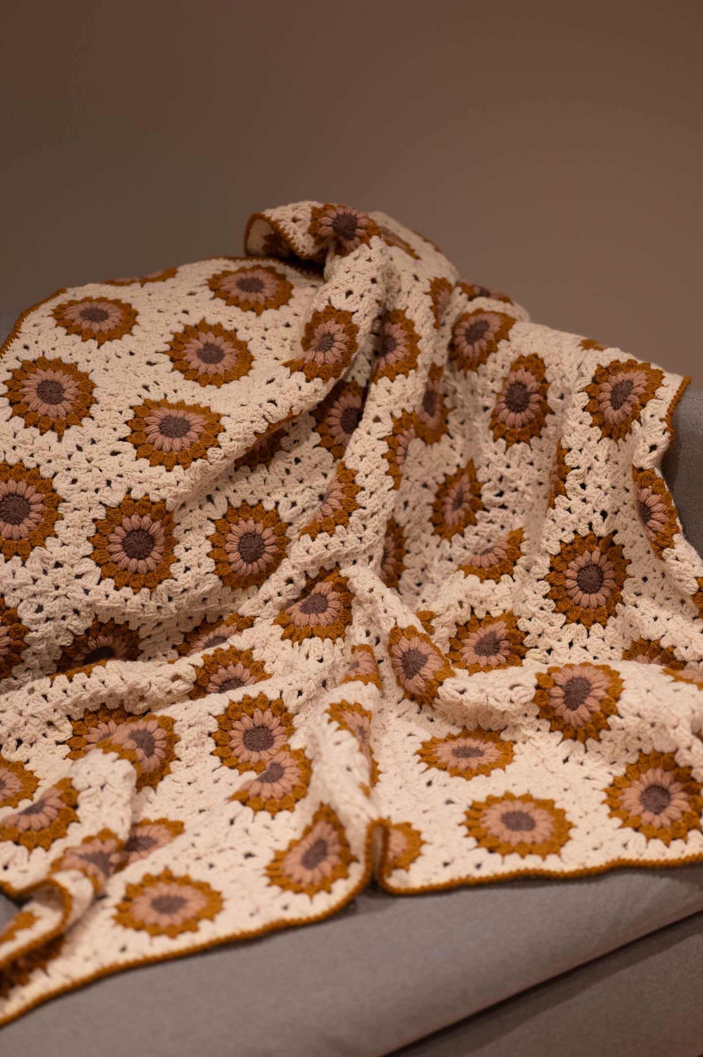 Crochet Sunburst Granny Square Blanket