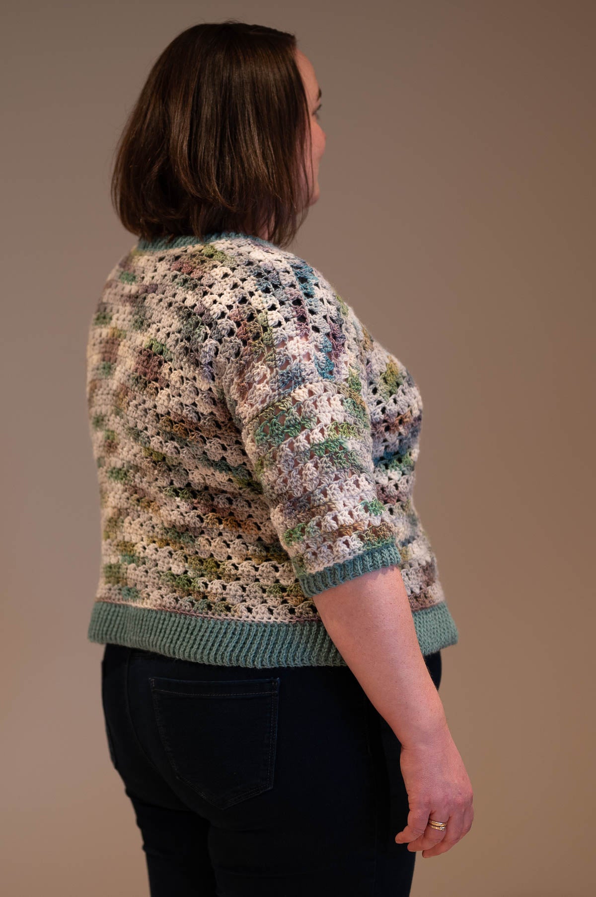 3/4 Sleeves Crochet Sweater Pattern