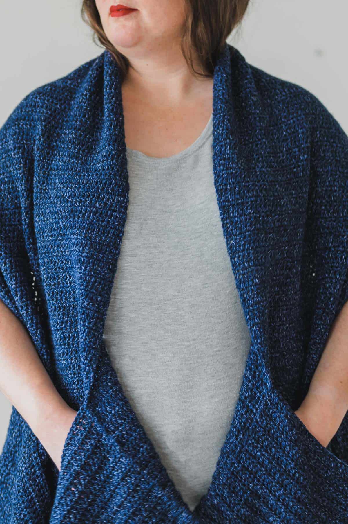 Shawl With Pockets Crochet Pattern