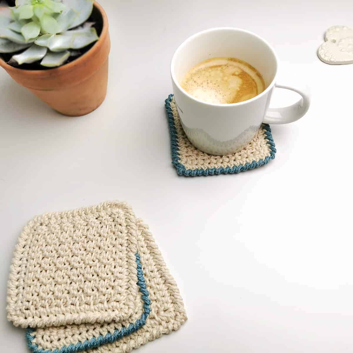 Knit and Crochet Coasters with Mod Podge Ultra - Hooked for Life