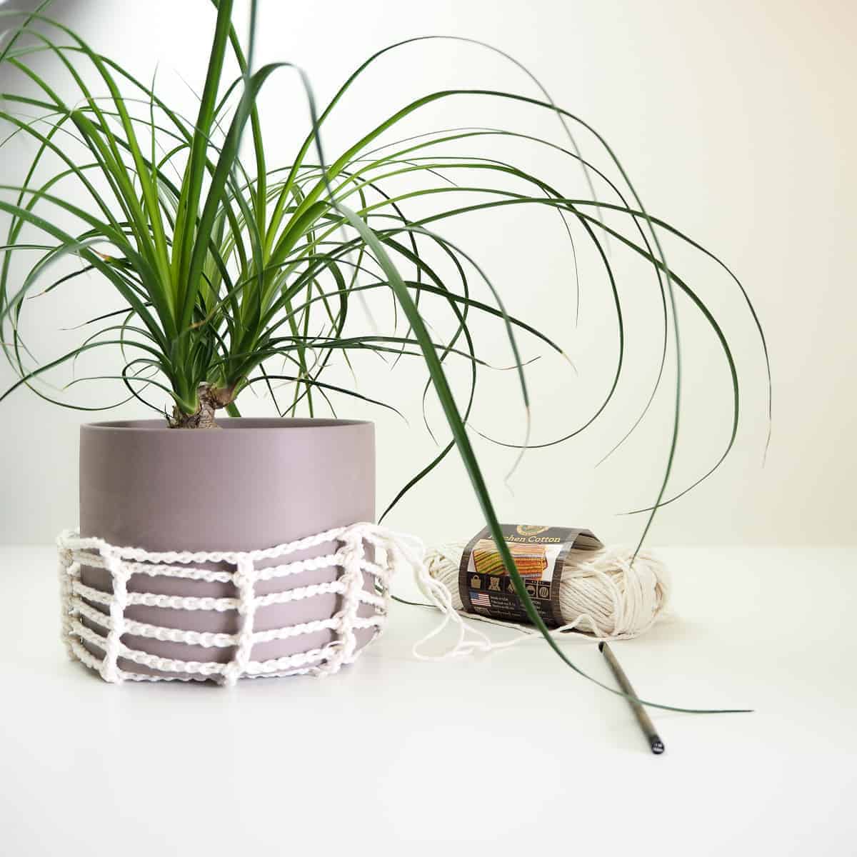 crochet EASY PANT HANGER crochet pattern, tutorial for a crochet plant hanger,