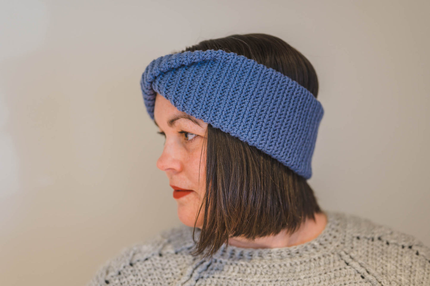 Easy Twisted Ear Warmer Crochet Pattern