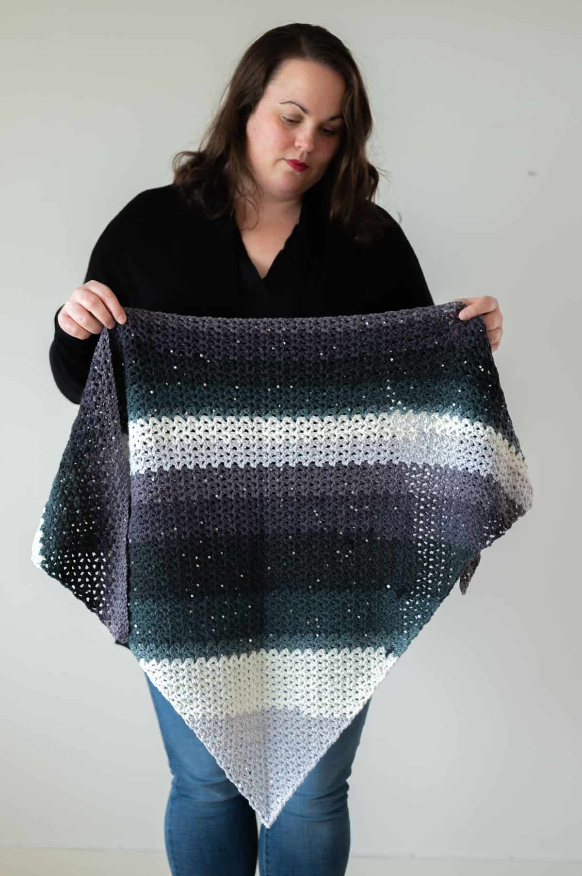 Easy Lace Triangle Shawl Crochet Pattern