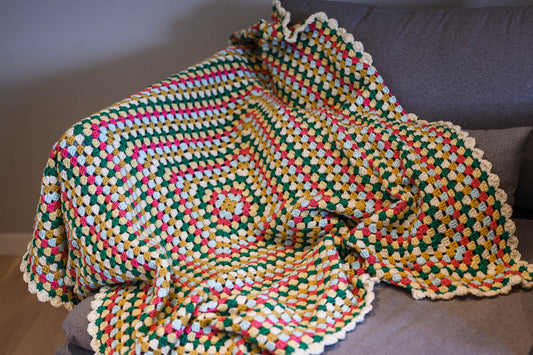 Continuous Granny Square Crochet Blanket Pattern