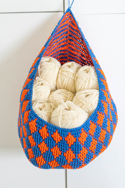 Hanging Mosaic Crochet Basket Pattern