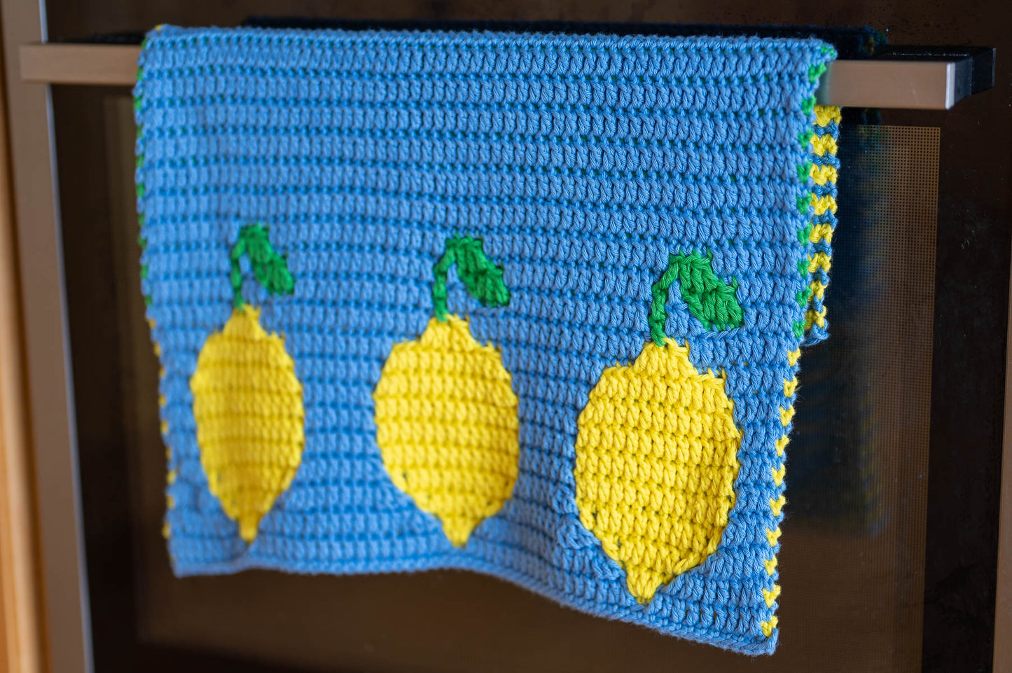 Lemon Mosaic Crochet Dish Towel Pattern