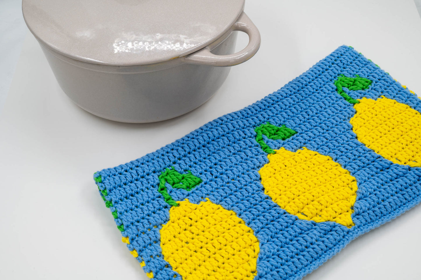 Lemon Mosaic Crochet Dish Towel Pattern