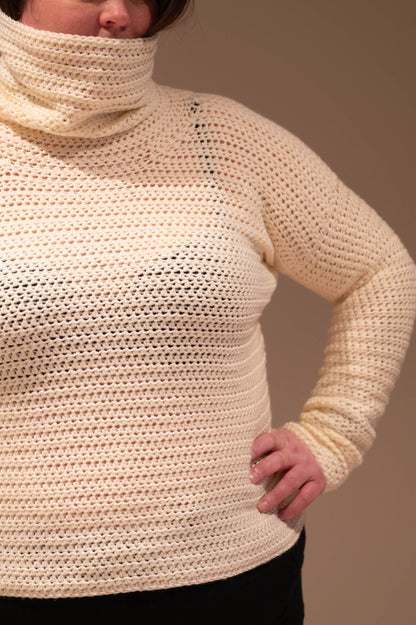 Cowl Neck Sweater Crochet Pattern