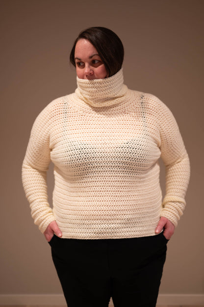 Cowl Neck Sweater Crochet Pattern