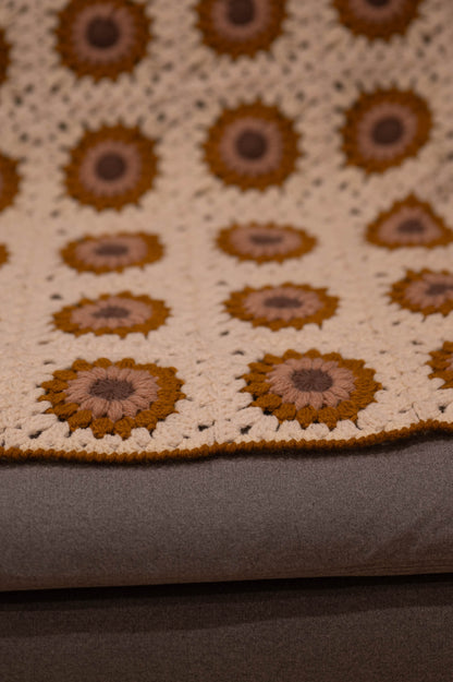 Crochet Sunburst Granny Square Blanket