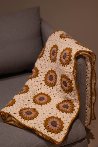 Crochet Sunburst Granny Square Blanket