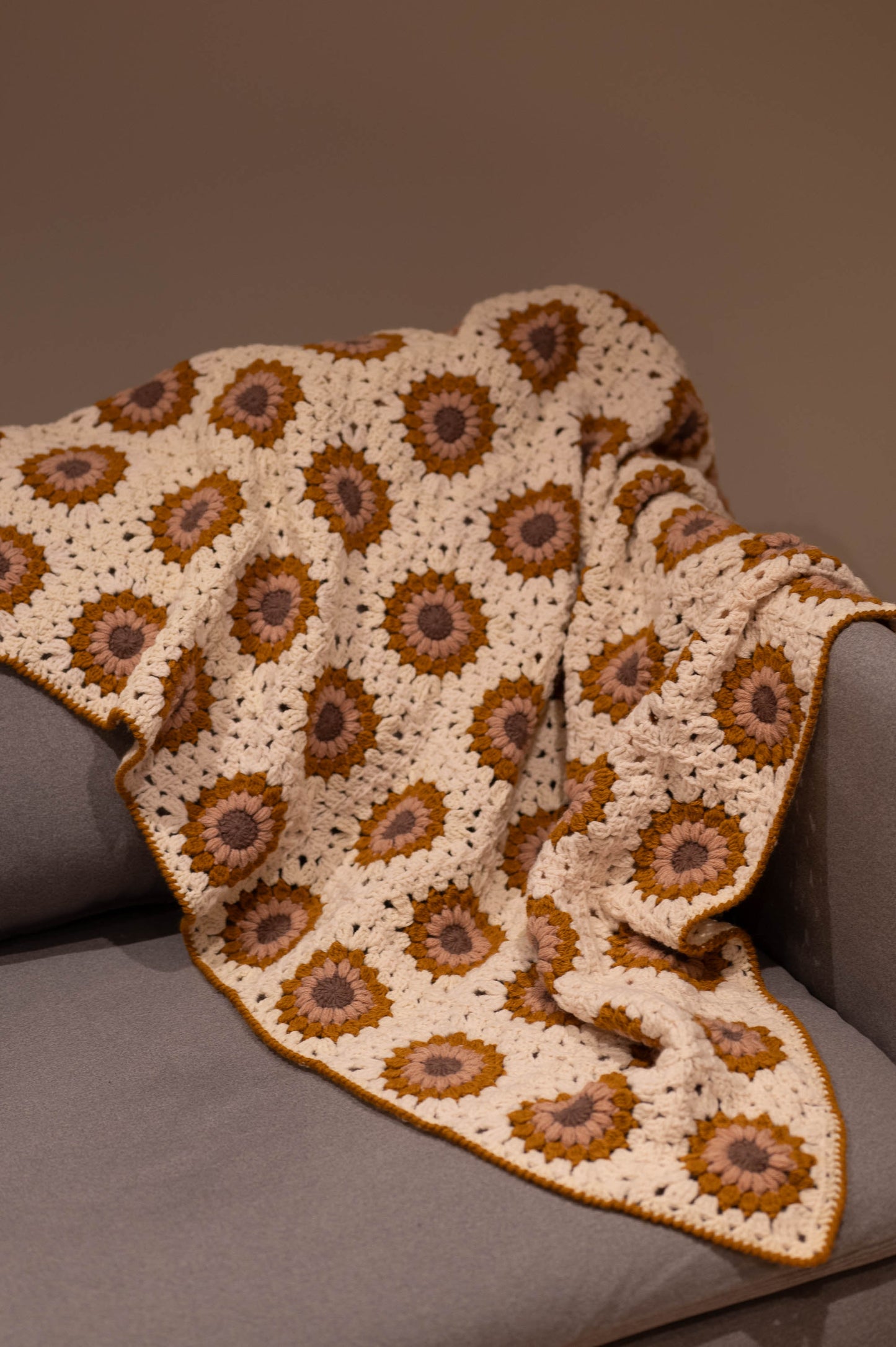 Crochet Sunburst Granny Square Blanket