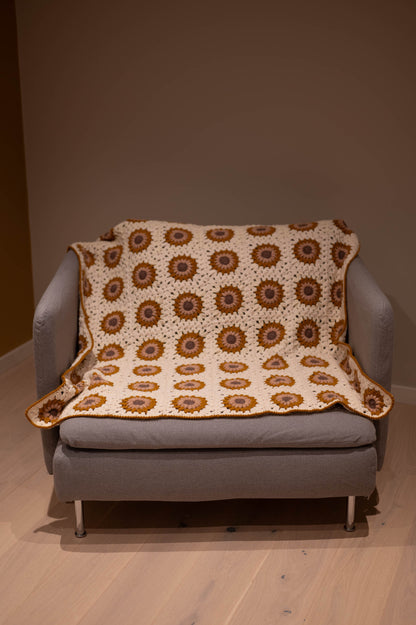 Crochet Sunburst Granny Square Blanket