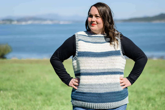 Striped Sweater Vest Crochet Pattern
