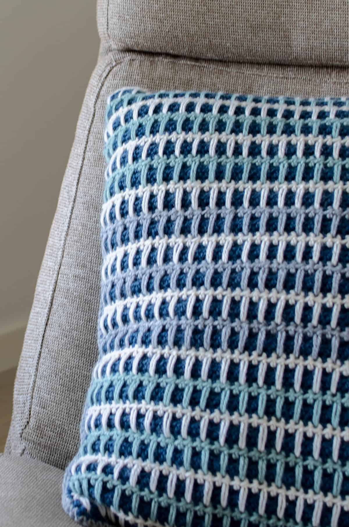 Spikes and Stripes Pillow Cover Crochet Pattern