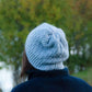 crochet løv slouchy beanie free crochet pattern, crochet hat modeled