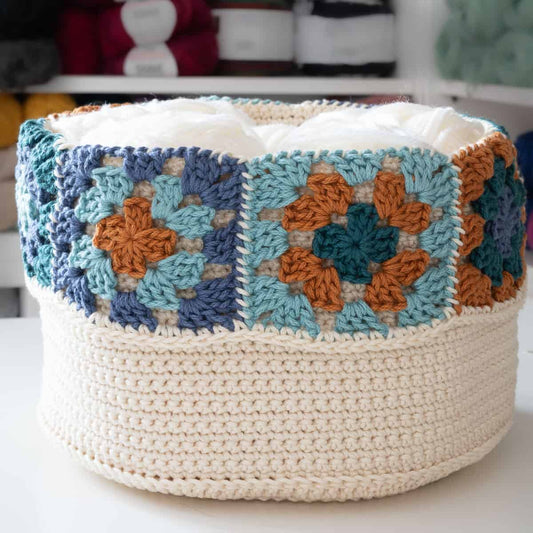 Granny Square Basket Crochet Pattern