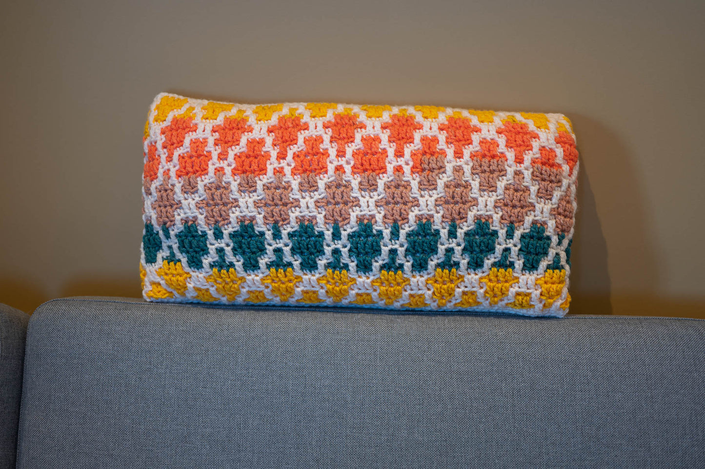 Mosaic Pillow Cover Crochet Pattern