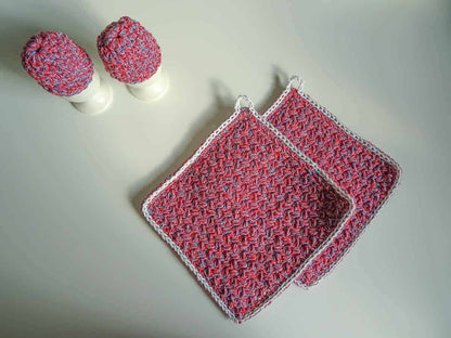 pot holdes and egg warmers crochet pattern design