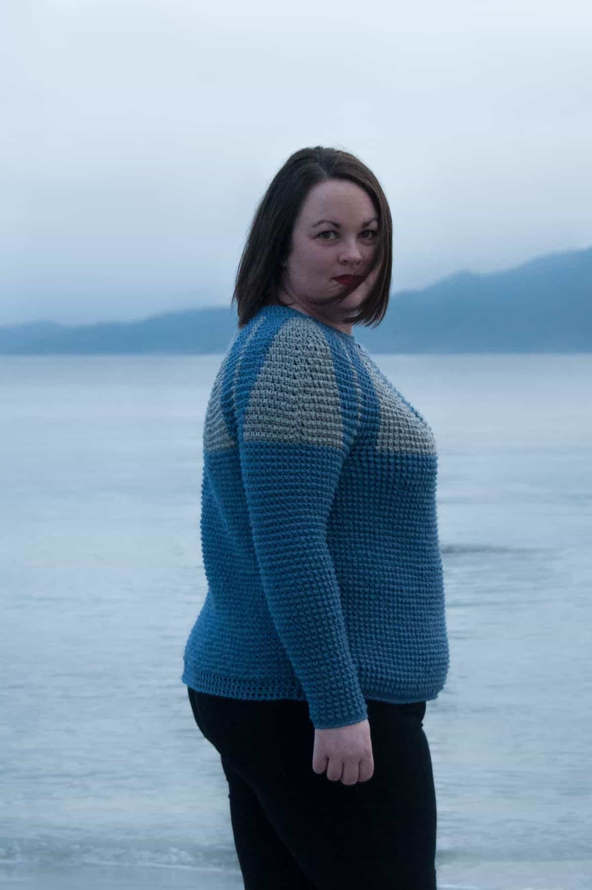 top down nordic sweater - free crochet pattern
