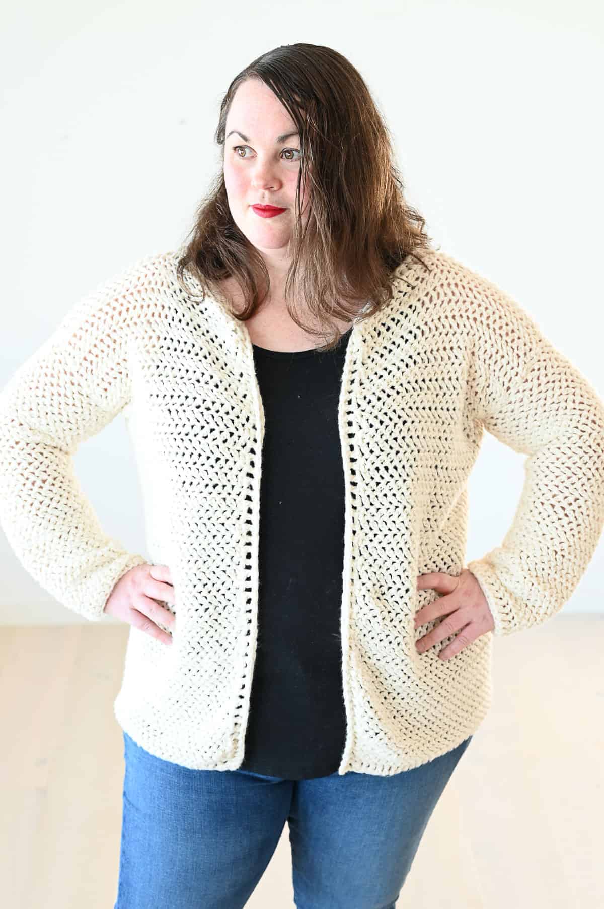 Womens crochet cheap cardigan